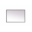 Pemberly Row Rectangle Full-Length MDF Wood Mirror in Black Finish