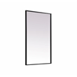Pemberly Row Rectangle Full-Length MDF Wood Mirror in Black Finish