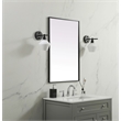 Pemberly Row Rectangle Full-Length MDF Wood Mirror in Black Finish