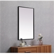 Pemberly Row Rectangle Full-Length MDF Wood Mirror in Black Finish
