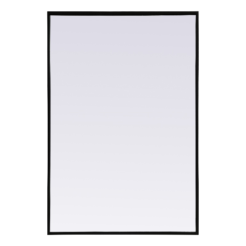 Pemberly Row Rectangle Full-Length MDF Wood Mirror in Black Finish