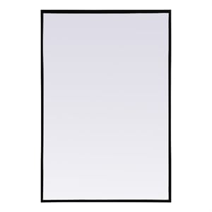 Pemberly Row Rectangle Full-Length MDF Wood Mirror in Black Finish