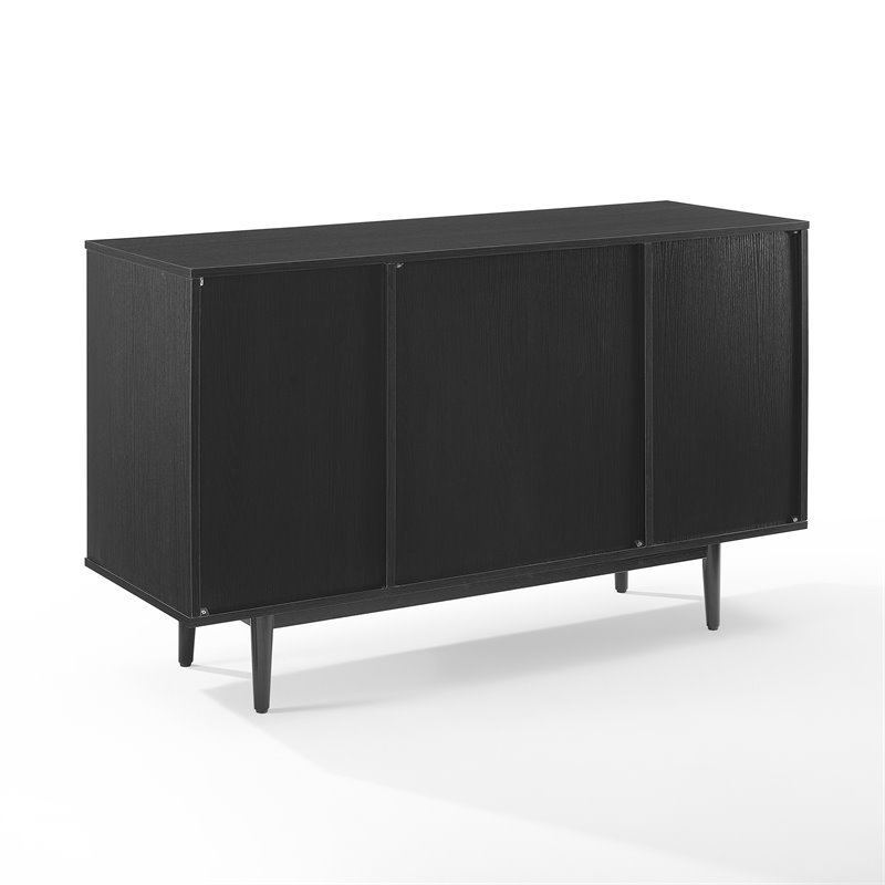 Pemberly Row Modern Engineered Wood Wine Storage Sideboard in Black