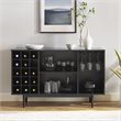 Pemberly Row Modern Engineered Wood Wine Storage Sideboard in Black