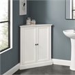 Pemberly Row MDF Wood Stackable Corner Pantry in White Finish