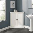 Pemberly Row MDF Wood Stackable Corner Pantry in White Finish