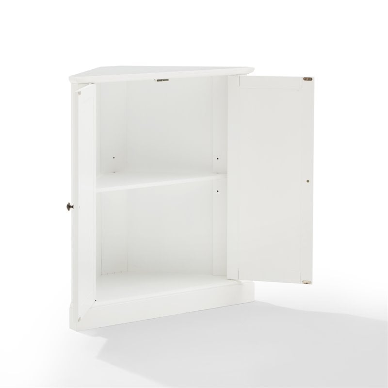 Pemberly Row MDF Wood Stackable Corner Pantry in White Finish