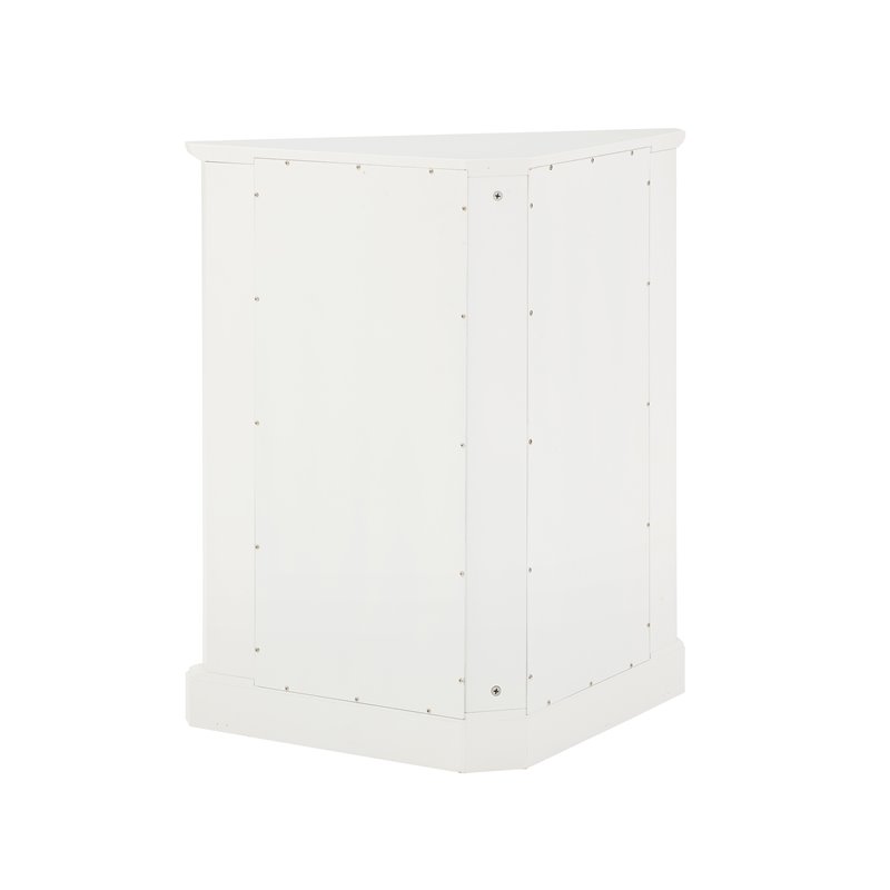 Pemberly Row MDF Wood Stackable Corner Pantry in White Finish