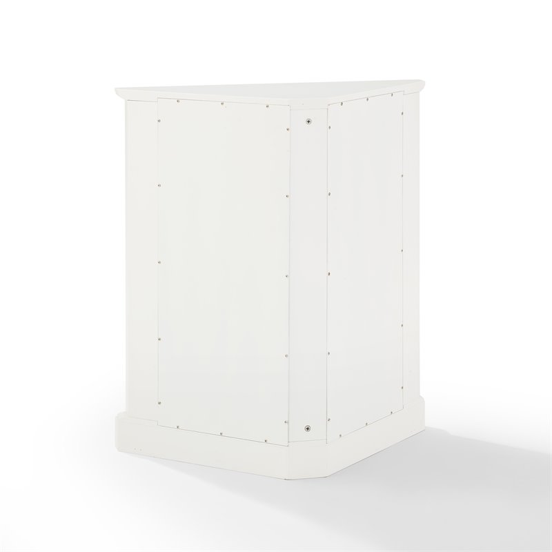 Pemberly Row MDF Wood Stackable Corner Pantry in White Finish