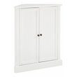 Pemberly Row MDF Wood Stackable Corner Pantry in White Finish
