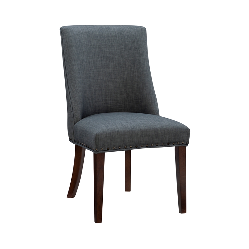 Pemberly Row 5-Piece Round Glass Dining Set with Gray Chairs & Espresso Base