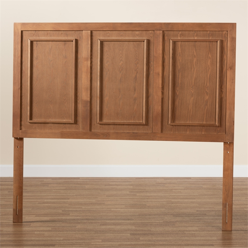 Pemberly Row Queen Size Headboard with Adjustable Height in Walnut Finish
