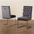 Pemberly Row 2-Piece Dining Chair Set with Gray Velvet Upholstery