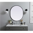 Pemberly Row Oval MDF Wood Mirror with Black Finish 30x36