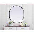 Pemberly Row Oval MDF Wood Mirror with Black Finish 30x36
