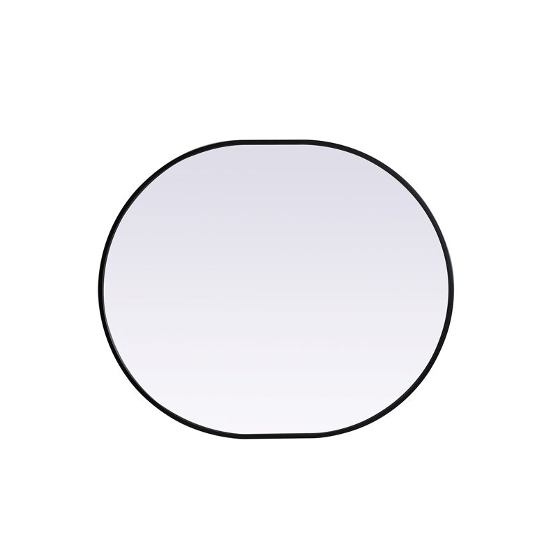 Pemberly Row Oval MDF Wood Mirror with Black Finish 30x36