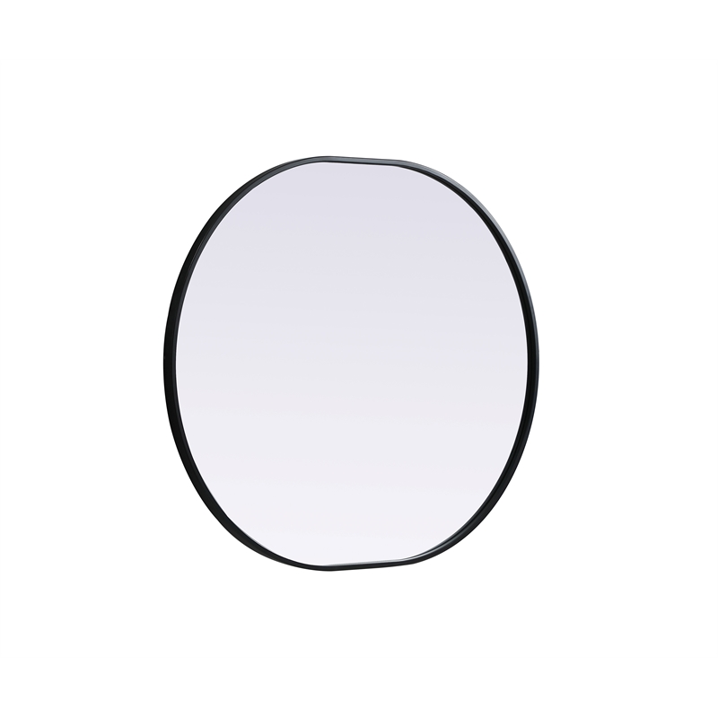 Pemberly Row Oval MDF Wood Mirror with Black Finish 30x36