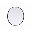 Pemberly Row Oval MDF Wood Mirror with Black Finish 30x36