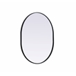 Pemberly Row Oval MDF Wood Mirror with Black Finish 30x36