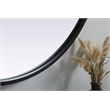 Pemberly Row Oval MDF Wood Mirror with Black Finish 30x36