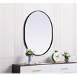 Pemberly Row Oval MDF Wood Mirror with Black Finish 30x36