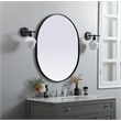 Pemberly Row Oval MDF Wood Mirror with Black Finish 30x36