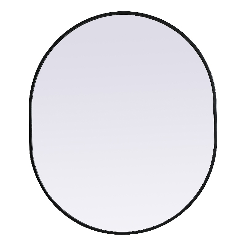 Pemberly Row Oval MDF Wood Mirror with Black Finish 30x36