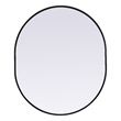 Pemberly Row Oval MDF Wood Mirror with Black Finish 30x36