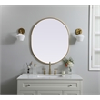Pemberly Row Oval MDF Wood Mirror with Brass Finish 30x36