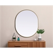 Pemberly Row Oval MDF Wood Mirror with Brass Finish 30x36