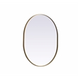 Pemberly Row Oval MDF Wood Mirror with Brass Finish 30x36