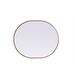 Pemberly Row Oval MDF Wood Mirror with Brass Finish 30x36