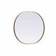 Pemberly Row Oval MDF Wood Mirror with Brass Finish 30x36