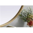 Pemberly Row Oval MDF Wood Mirror with Brass Finish 30x36