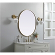 Pemberly Row Oval MDF Wood Mirror with Brass Finish 30x36