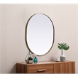 Pemberly Row Oval MDF Wood Mirror with Brass Finish 30x36