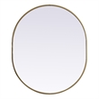 Pemberly Row Oval MDF Wood Mirror with Brass Finish 30x36