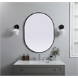 Pemberly Row Oval MDF Wood Mirror with Black Finish 30x40