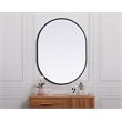 Pemberly Row Oval MDF Wood Mirror with Black Finish 30x40