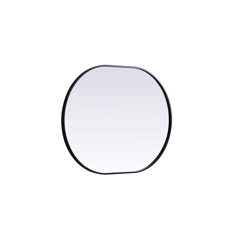 Pemberly Row Oval MDF Wood Mirror with Black Finish 30x40