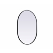 Pemberly Row Oval MDF Wood Mirror with Black Finish 30x40
