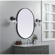 Pemberly Row Oval MDF Wood Mirror with Black Finish 30x40