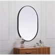 Pemberly Row Oval MDF Wood Mirror with Black Finish 30x40