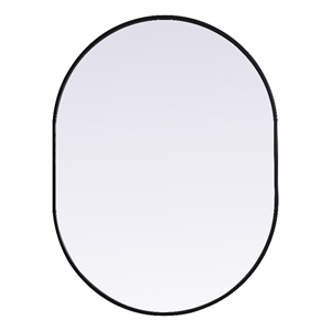 Pemberly Row Oval MDF Wood Mirror with Black Finish 30x40&quot