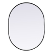 Pemberly Row Oval MDF Wood Mirror with Black Finish 30x40