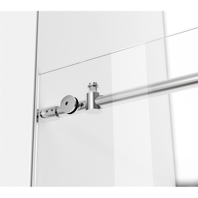 Pemberly Row Stainless Steel Frameless Shower Door in Chrome 48