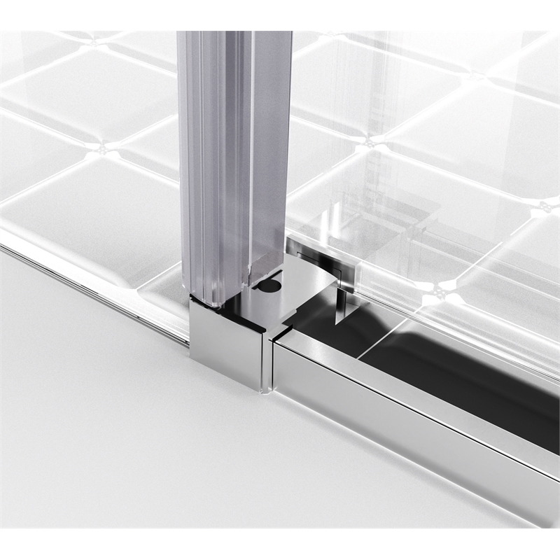 Pemberly Row Stainless Steel Frameless Shower Door in Chrome 48