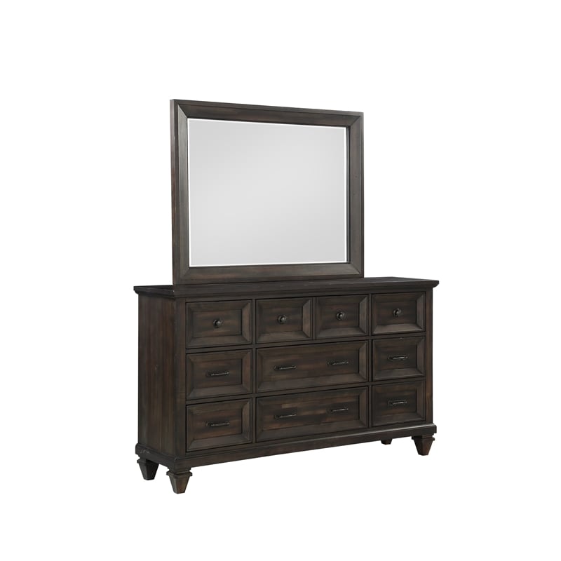 Pemberly Row 4-Piece Queen Bedroom Set in Walnut Finish with Nightstand