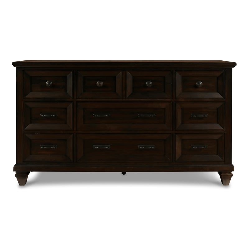 Pemberly Row 4-Piece Queen Bedroom Set in Walnut Finish with Nightstand