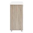 Pemberly Row Culinary Kitchen Cart with Spice Rack in Oak and White